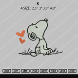 Snoopy Embroidery File 4 size