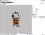 Snoopy Pumpkin Embroidery File 4 size