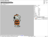 Snoopy Pumpkin Embroidery File 4 size