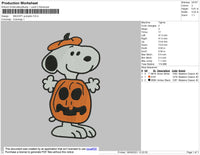 Snoopy Pumpkin Embroidery File 4 size