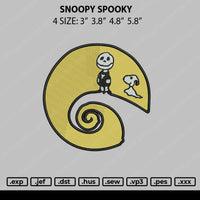 Snoopy Spooky Embroidery File 4 size