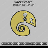 Snoopy Spooky Embroidery File 4 size