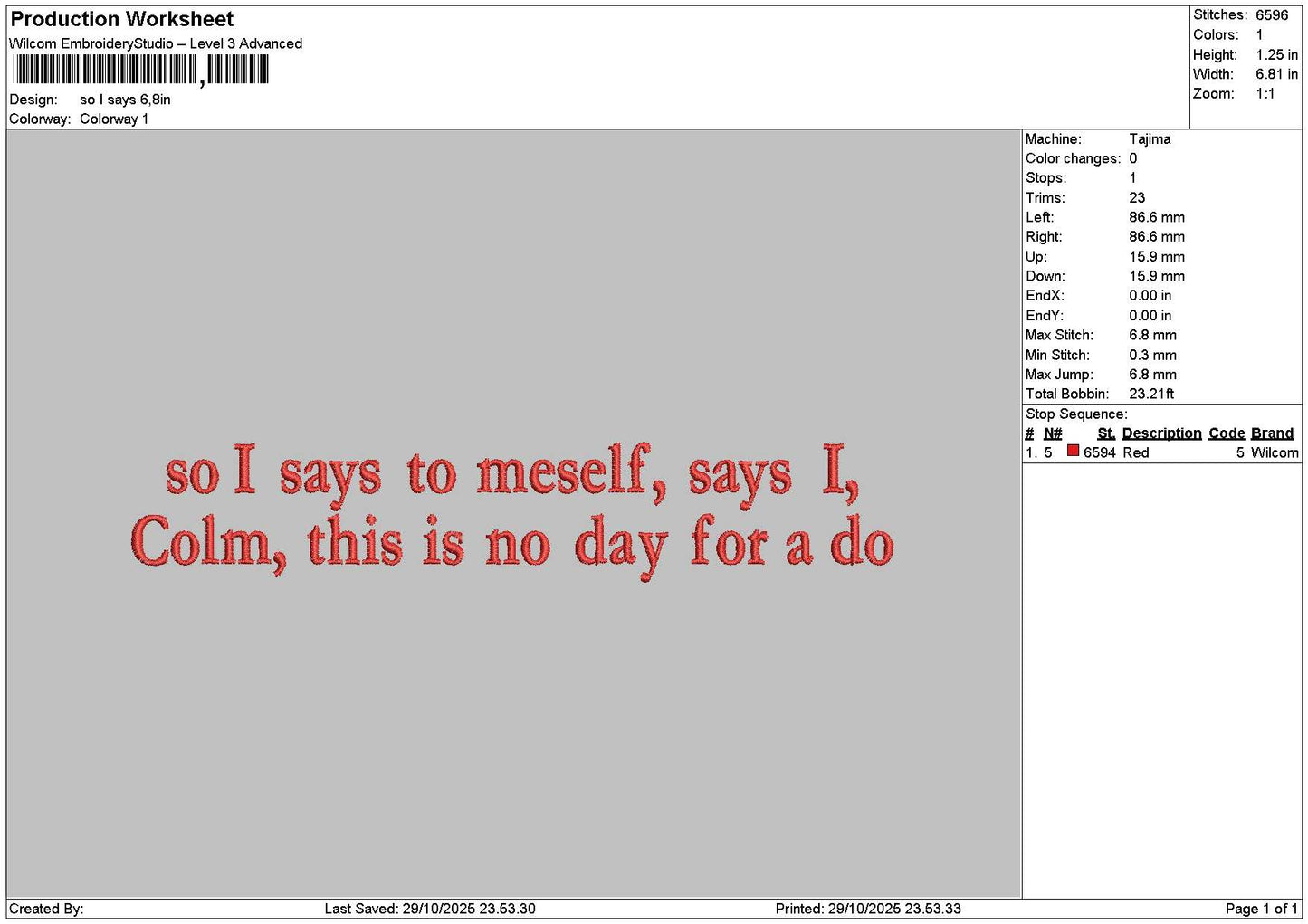 Isaystext Embroidery File 6 sizes