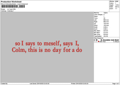 Isaystext Embroidery File 6 sizes