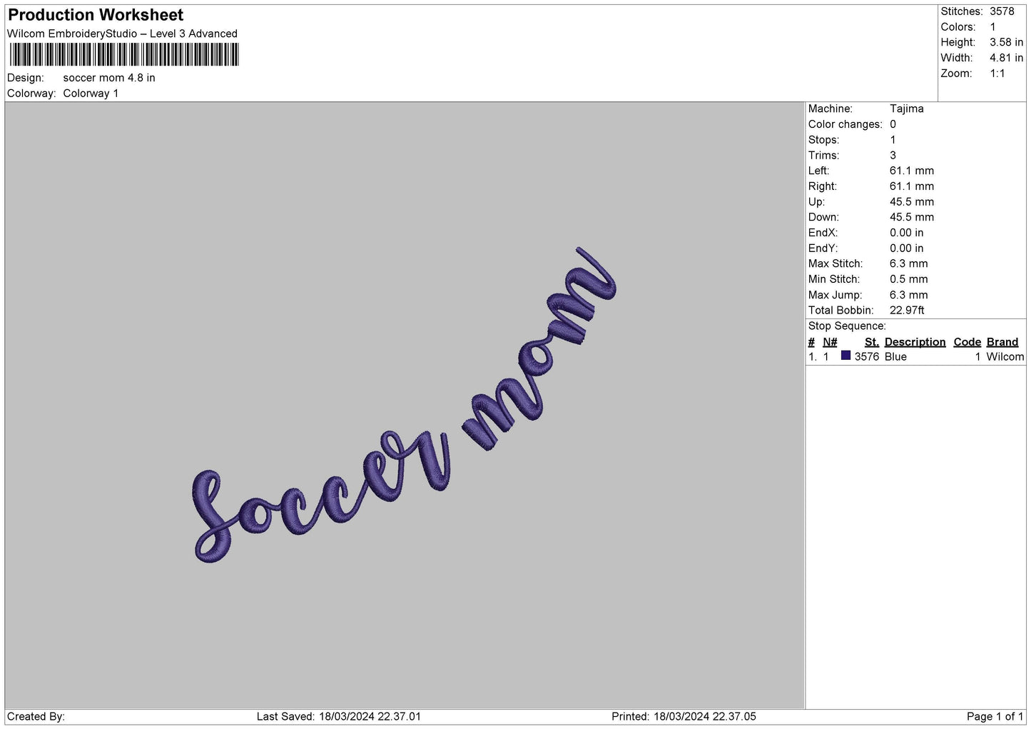 Soccertext Embroidery File 6 sizes