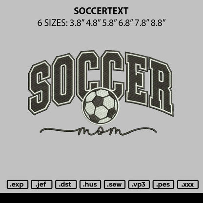 Soccertext Embroidery File 6 sizes