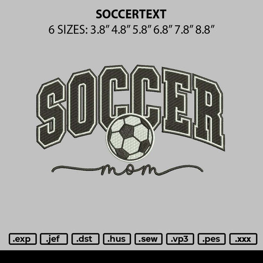 Soccertext Embroidery File 6 sizes