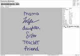 Social Text 0206 Embroidery File 6 sizes