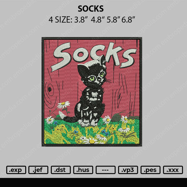 Socks Embroidery File 4 size