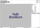 Soletext 01 Embroidery File 6 sizes