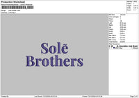 Soletext 01 Embroidery File 6 sizes