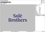 Soletext 01 Embroidery File 6 sizes
