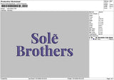 Soletext 01 Embroidery File 6 sizes