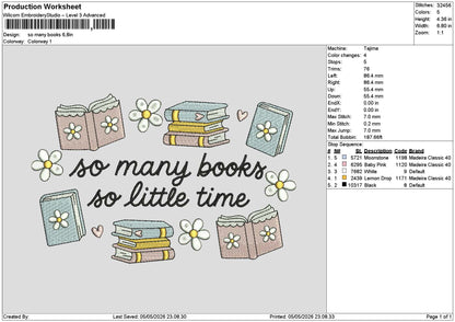 Bookstext 0504 Embroidery File 6 sizes