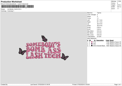 Somebody Text 02 Embroidery File 6 sizes