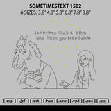 Sometimestext 1502 Embroidery File 6 sizes