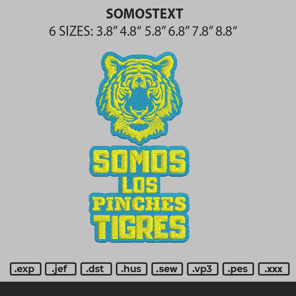 Somostext Embroidery File 6 sizes