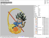 Son Goku V2 Embroidery File 4 size