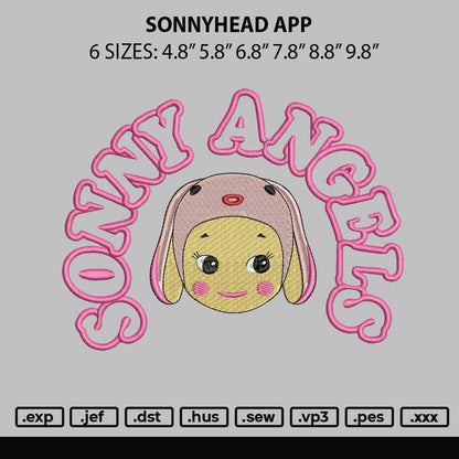 Sonnyhead App Embroidery File 6 sizes
