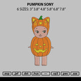 Pumpkin Sony Embroidery File 6 sizes