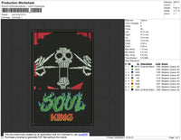 Soul King Embroidery File 4 size