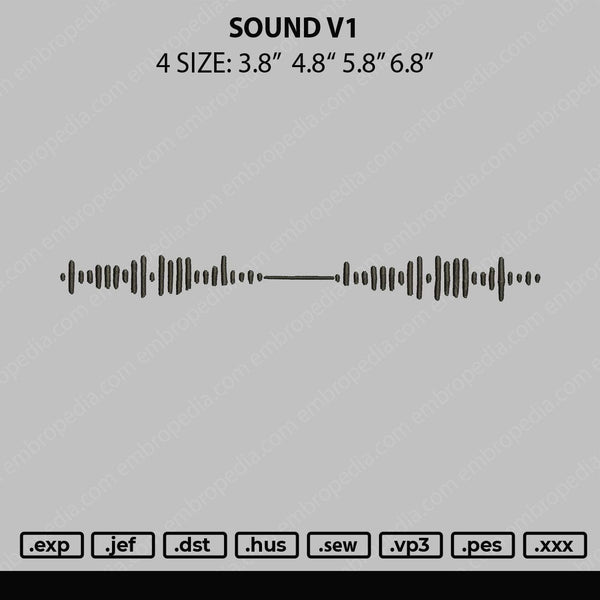 Sound V1 Embroidery File 4 size