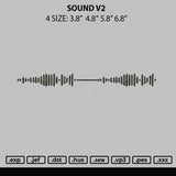 Sound V2 Embroidery File 4 size