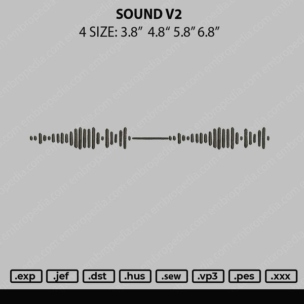 Sound V2 Embroidery File 4 size