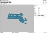 South Coast Embroidery File 4 size