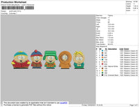 South Park Embroidery File 4 size