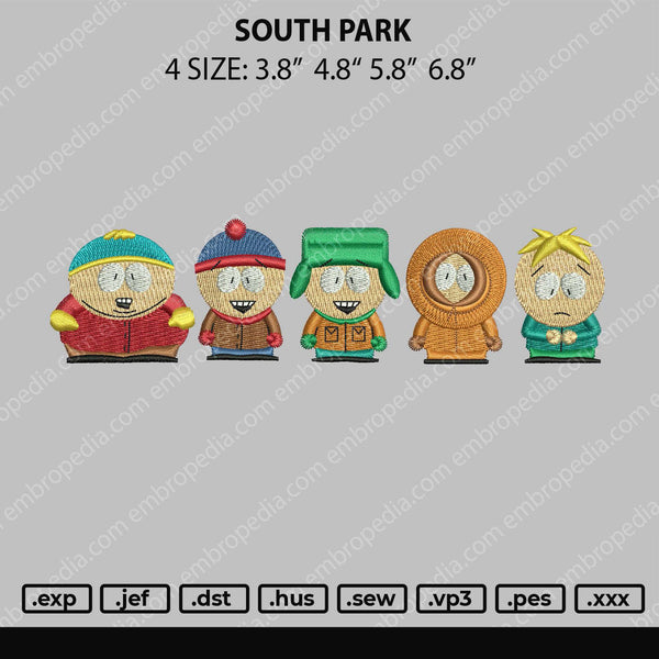 South Park Embroidery File 4 size
