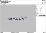 Spacetext X Embroidery File 6 sizes
