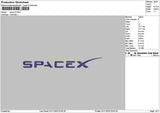 Spacetext X Embroidery File 6 sizes