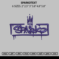 Sparkotext Embroidery File 6 sizes