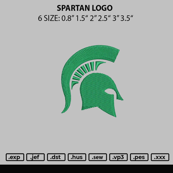 Spartan L Embroidery File 6 sizes