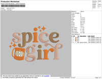 Spice Girl Embroidery File 5 Size