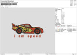 Speed Car Embroidery File 6 sizes