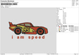 Speed Car Embroidery File 6 sizes