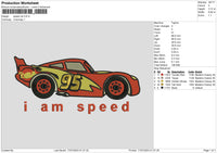 Speed Car Embroidery File 6 sizes