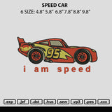 Speed Car Embroidery File 6 sizes