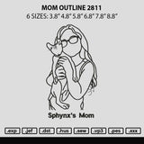 Mom Outline 2811 Embroidery File 6 sizes