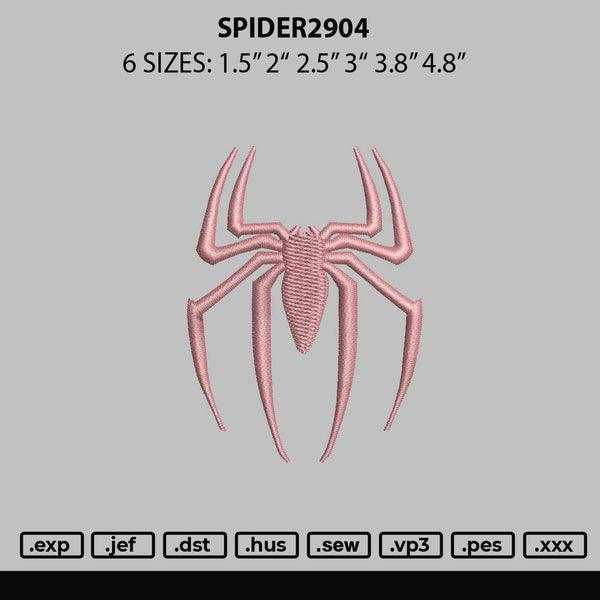 Spider2904 Embroidery File 6 sizes