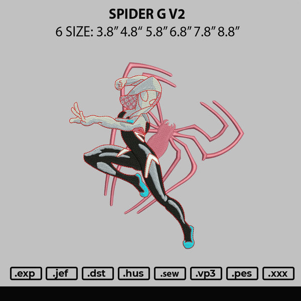 Spider G V2 Embroidery File 6 sizes