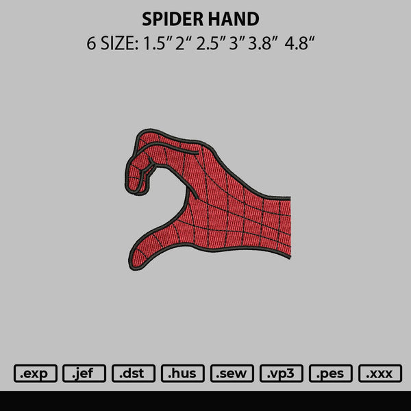 Spider Hand Embroidery File 6 sizes