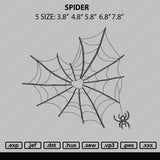 Spider Embroidery File 5 Size
