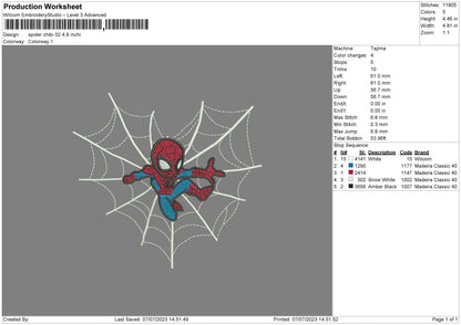 Spider Chibi 02 Embroidery File 6 sizes