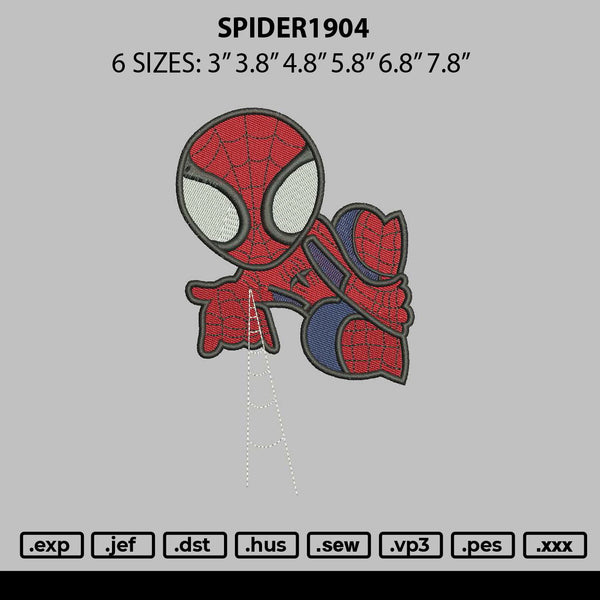 Spider1904 Embroidery File 6 sizes