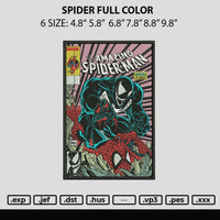 Spider Full Color Embroidery File 6 sizes