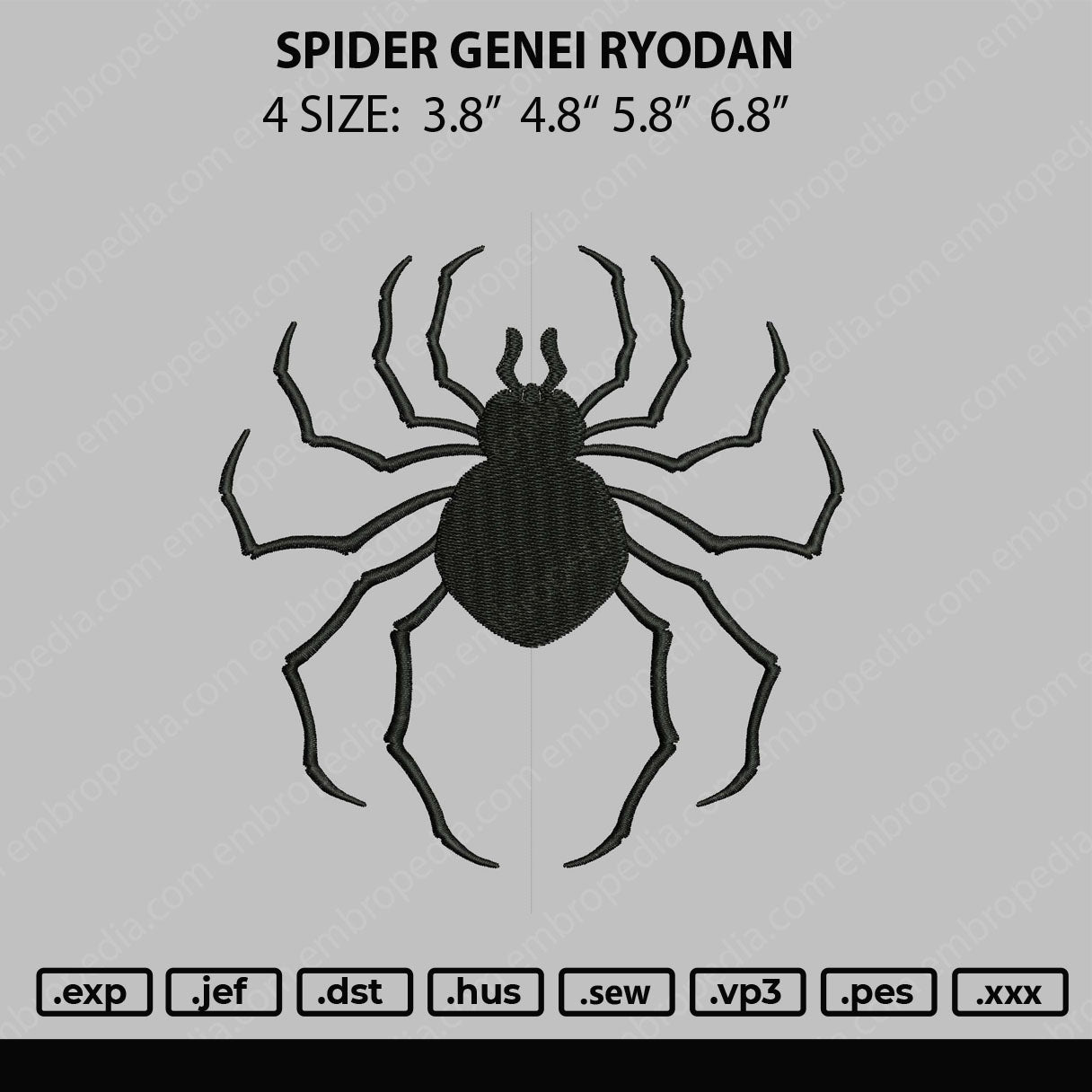 Spider Genei Ryodan Embroidery File 4 size