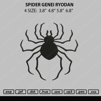 Spider Genei Ryodan Embroidery File 4 size